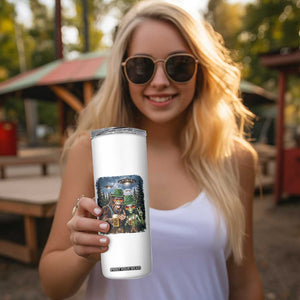 Funny Bigfoot Alien Oktoberfest Skinny Tumbler Selfie Beer Party German Lederhosen UFO Gift TS12 Print Your Wear