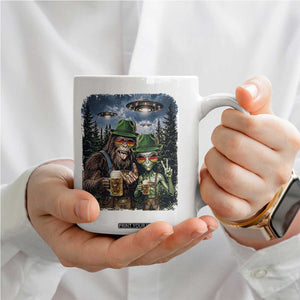 Funny Bigfoot Alien Oktoberfest Coffee Mug Selfie Beer Party German Lederhosen UFO Gift TS12 Print Your Wear