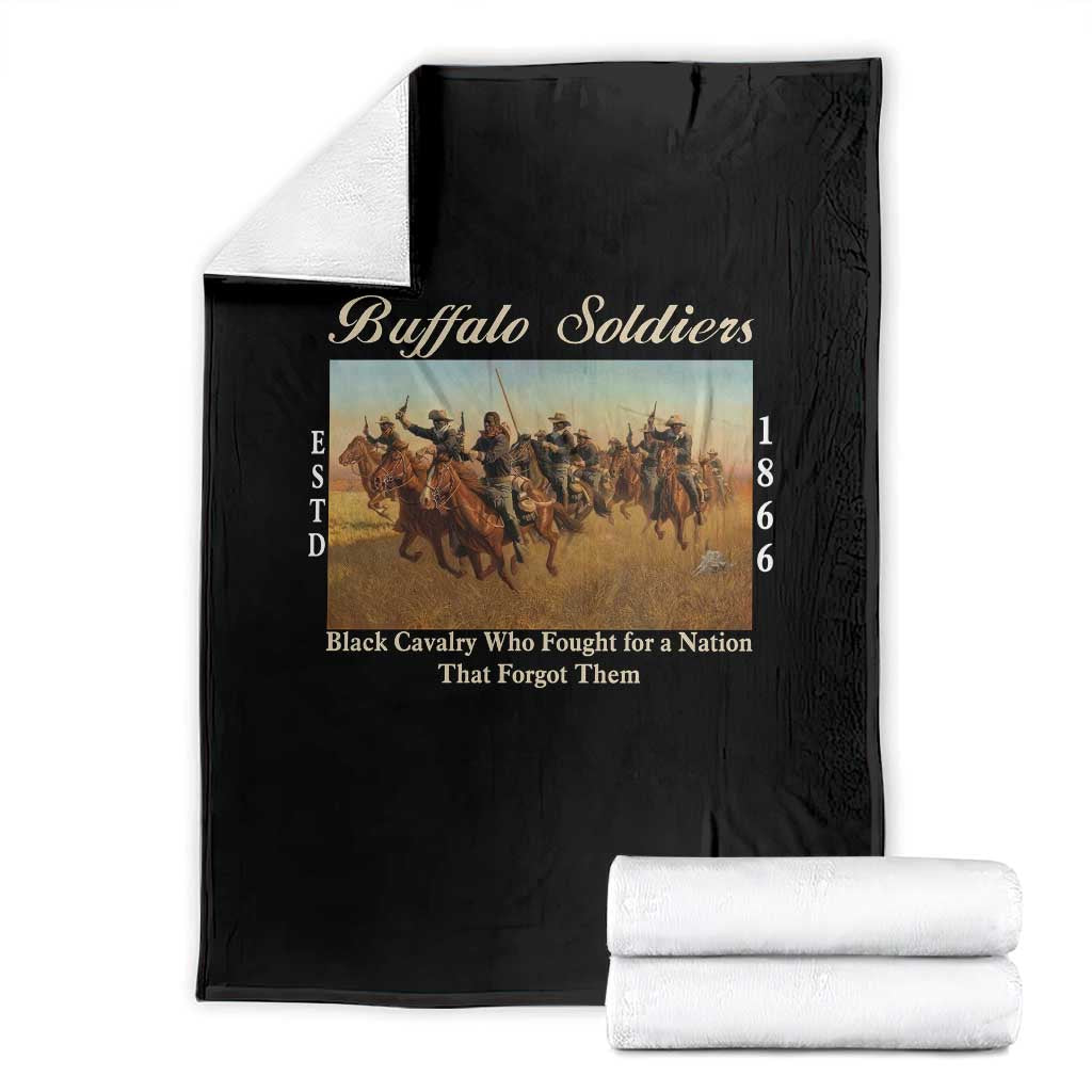 Buffalo Soldiers Black Cavalry 1866 Throw Blanket African American Military History Black History Gift TS12 Black Print Your Wear