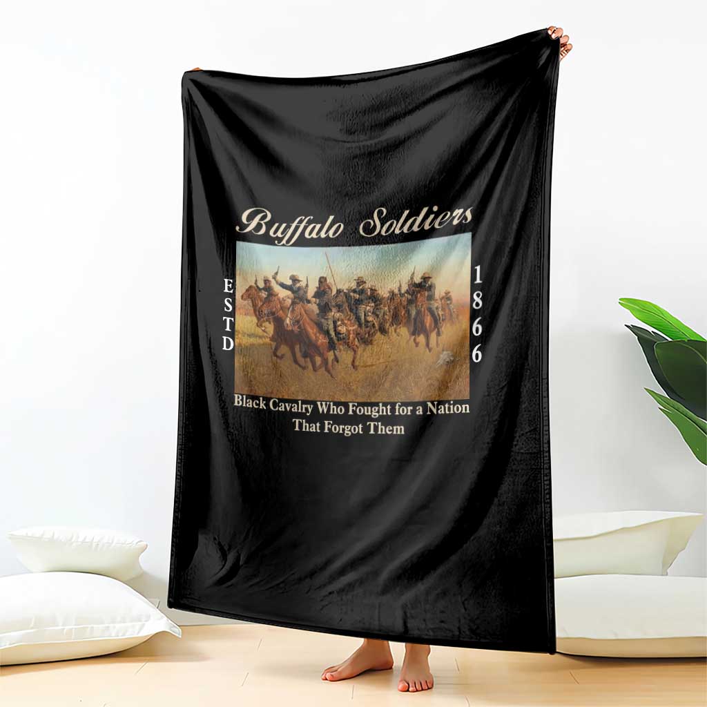 Buffalo Soldiers Black Cavalry 1866 Throw Blanket African American Military History Black History Gift
