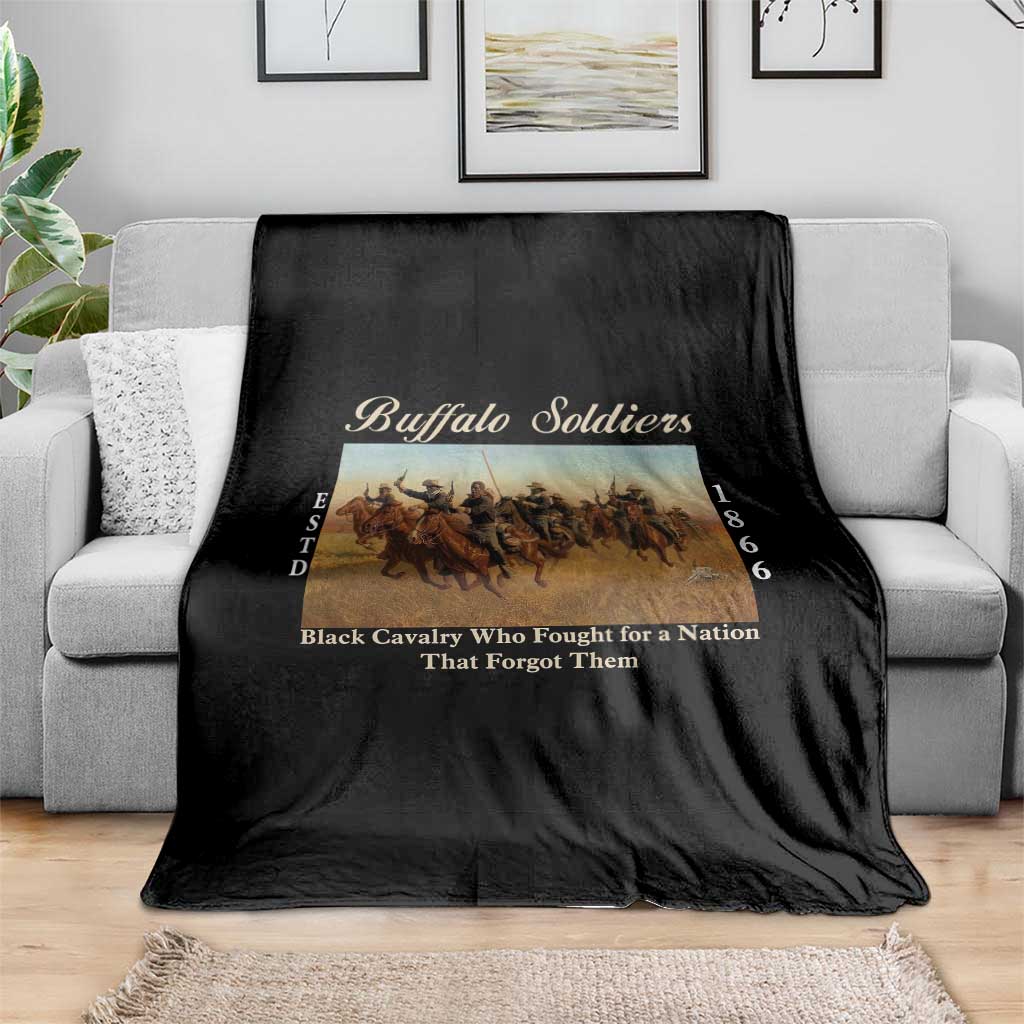 Buffalo Soldiers Black Cavalry 1866 Throw Blanket African American Military History Black History Gift