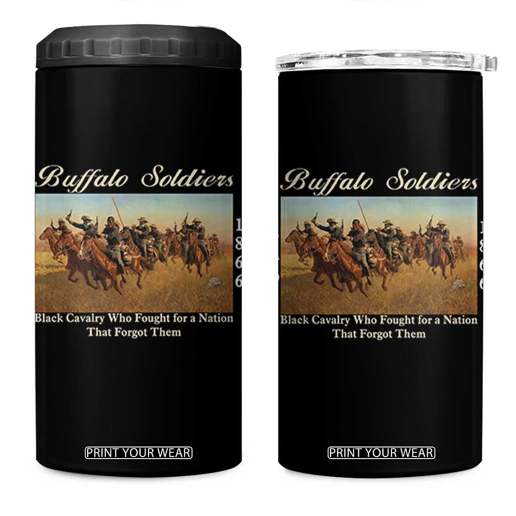 Buffalo Soldiers Black Cavalry 1866 4 in 1 Can Cooler Tumbler African American Military History Black History Gift TS12 One Size: 16 oz Black Print Your Wear