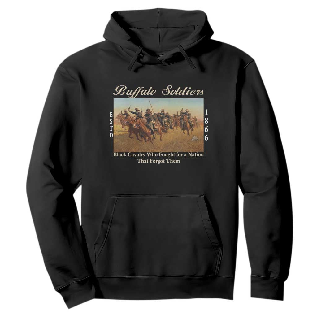 Buffalo Soldiers Black Cavalry 1866 Hoodie African American Military History Black History Gift TS12 Black Print Your Wear