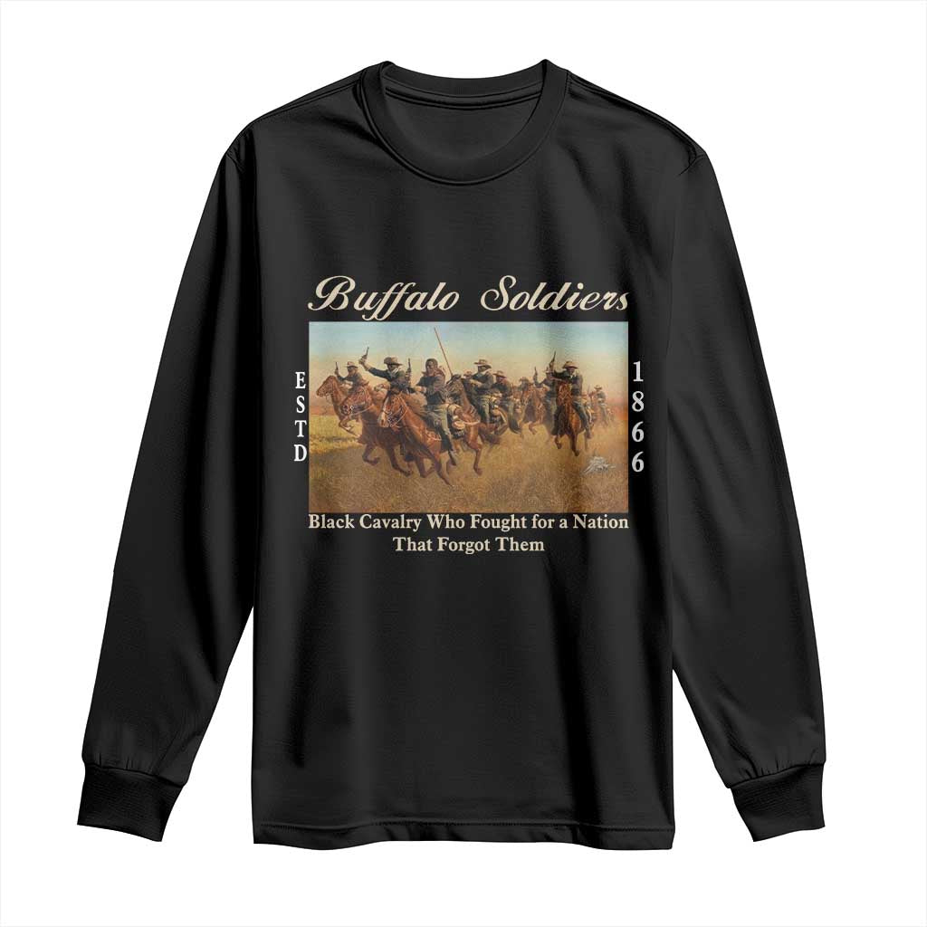 Buffalo Soldiers Black Cavalry 1866 Long Sleeve Shirt African American Military History Black History Gift TS12 Black Print Your Wear