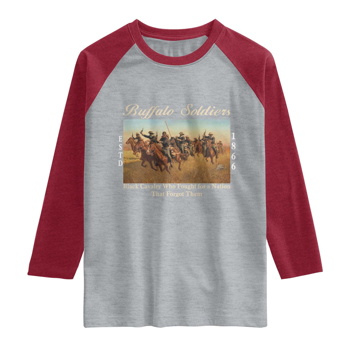Buffalo Soldiers Black Cavalry 1866 Raglan Shirt African American Military History Black History Gift