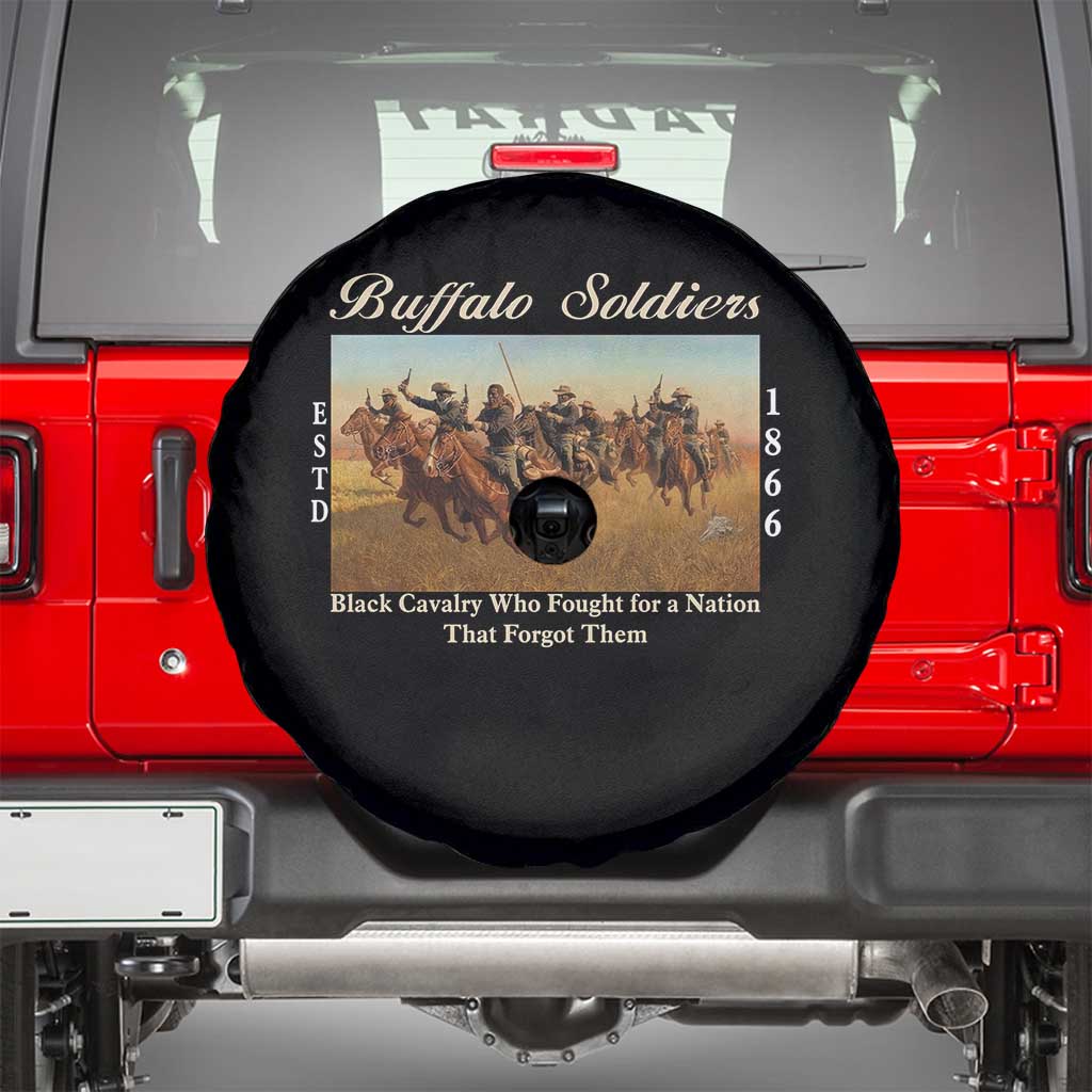 Buffalo Soldiers Black Cavalry 1866 Spare Tire Cover African American Military History Black History Gift TS12 Black Print Your Wear