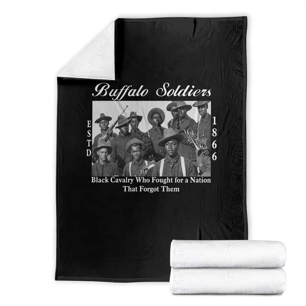 Buffalo Soldiers 1866 African American Cavalry Throw Blanket Black History Military Heritage Gift