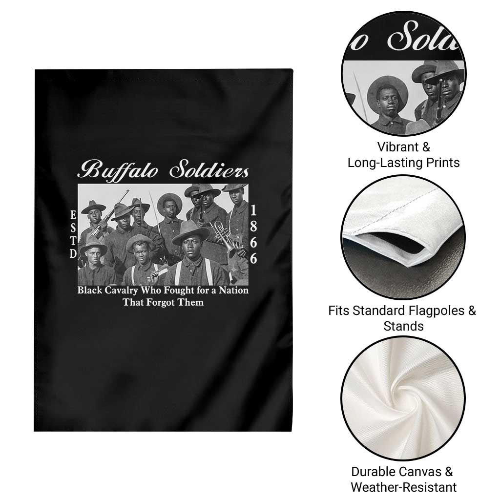 Buffalo Soldiers 1866 African American Cavalry Garden Flag Black History Military Heritage Gift