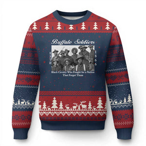 Buffalo Soldiers 1866 African American Cavalry Ugly Christmas Sweater Black History Military Heritage Gift