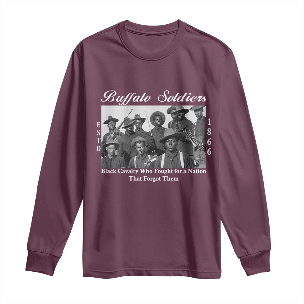 Buffalo Soldiers 1866 African American Cavalry Long Sleeve Shirt Black History Military Heritage Gift