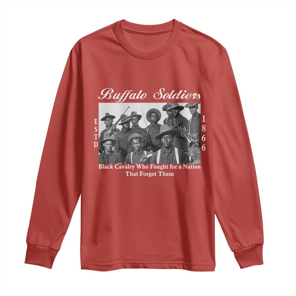 Buffalo Soldiers 1866 African American Cavalry Long Sleeve Shirt Black History Military Heritage Gift
