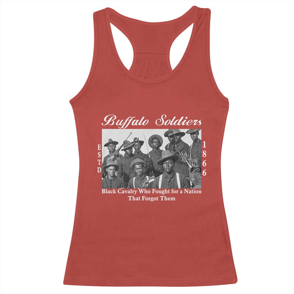 Buffalo Soldiers 1866 African American Cavalry Racerback Tank Top Black History Military Heritage Gift