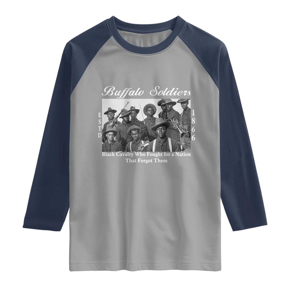 Buffalo Soldiers 1866 African American Cavalry Raglan Shirt Black History Military Heritage Gift