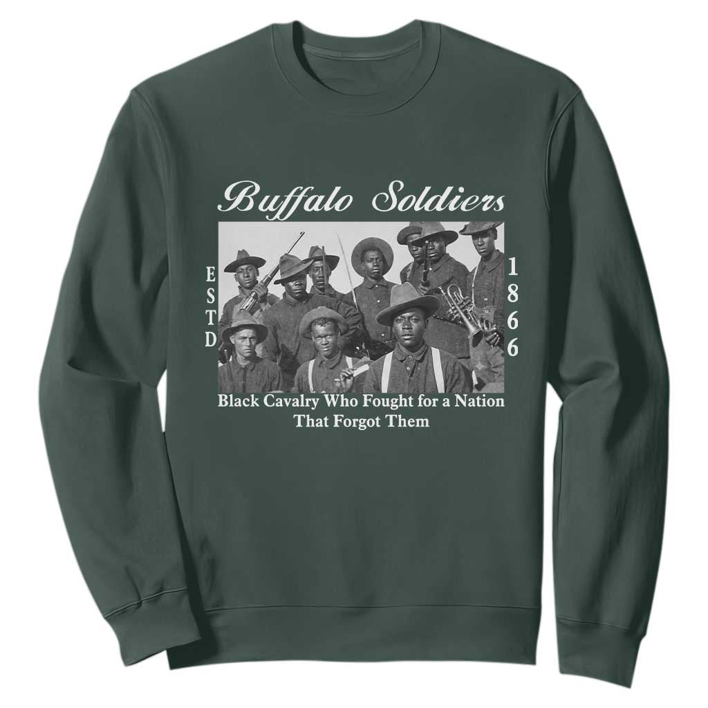 Buffalo Soldiers 1866 African American Cavalry Sweatshirt Black History Military Heritage Gift