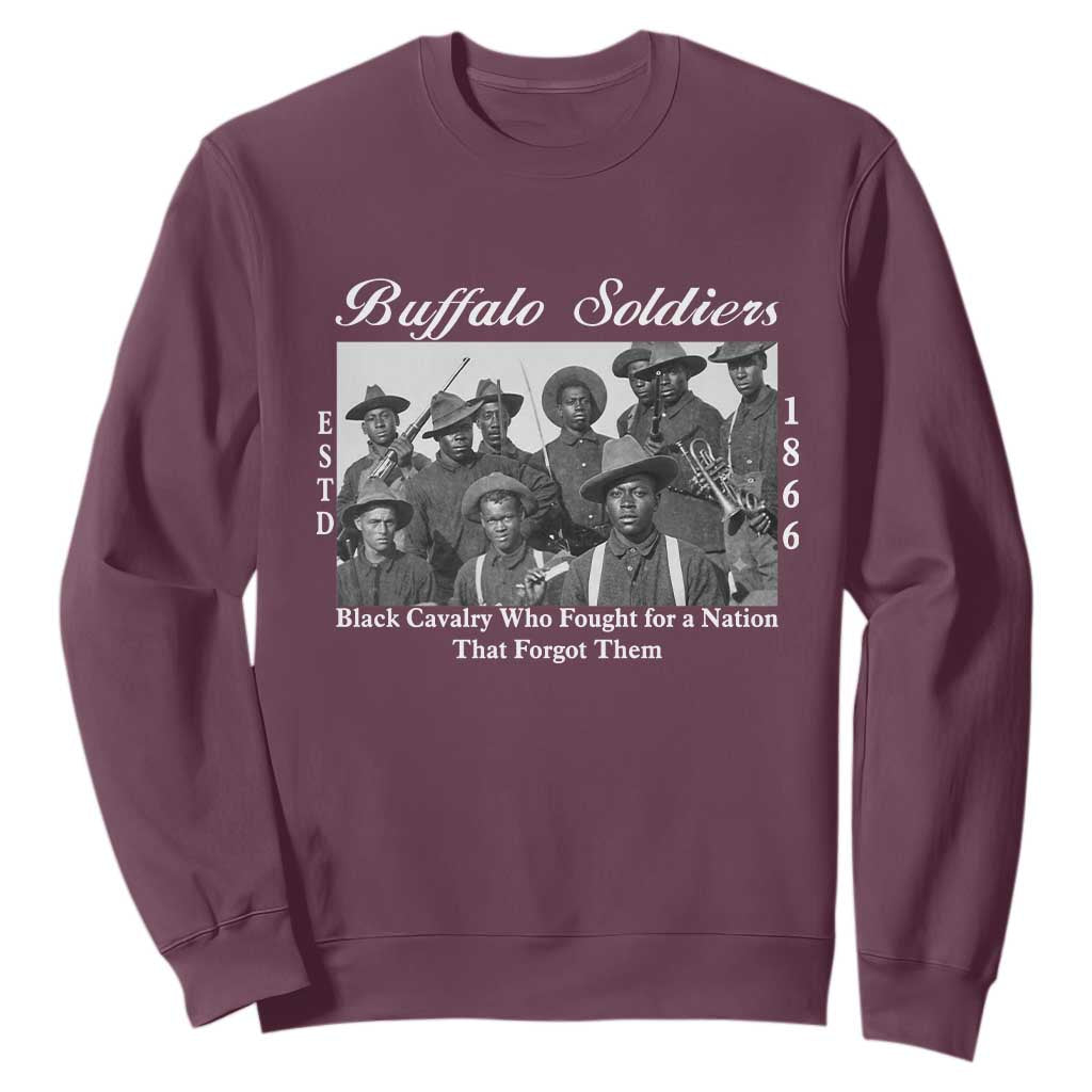 Buffalo Soldiers 1866 African American Cavalry Sweatshirt Black History Military Heritage Gift