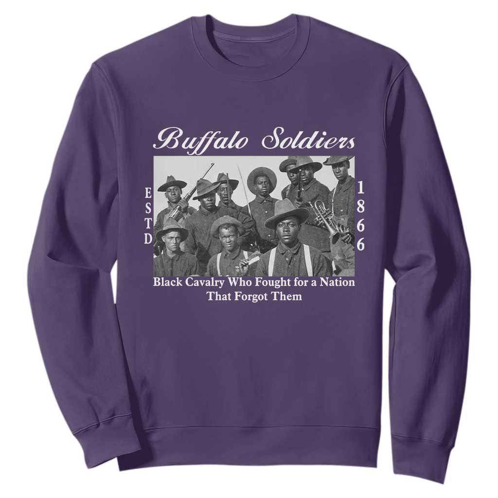 Buffalo Soldiers 1866 African American Cavalry Sweatshirt Black History Military Heritage Gift