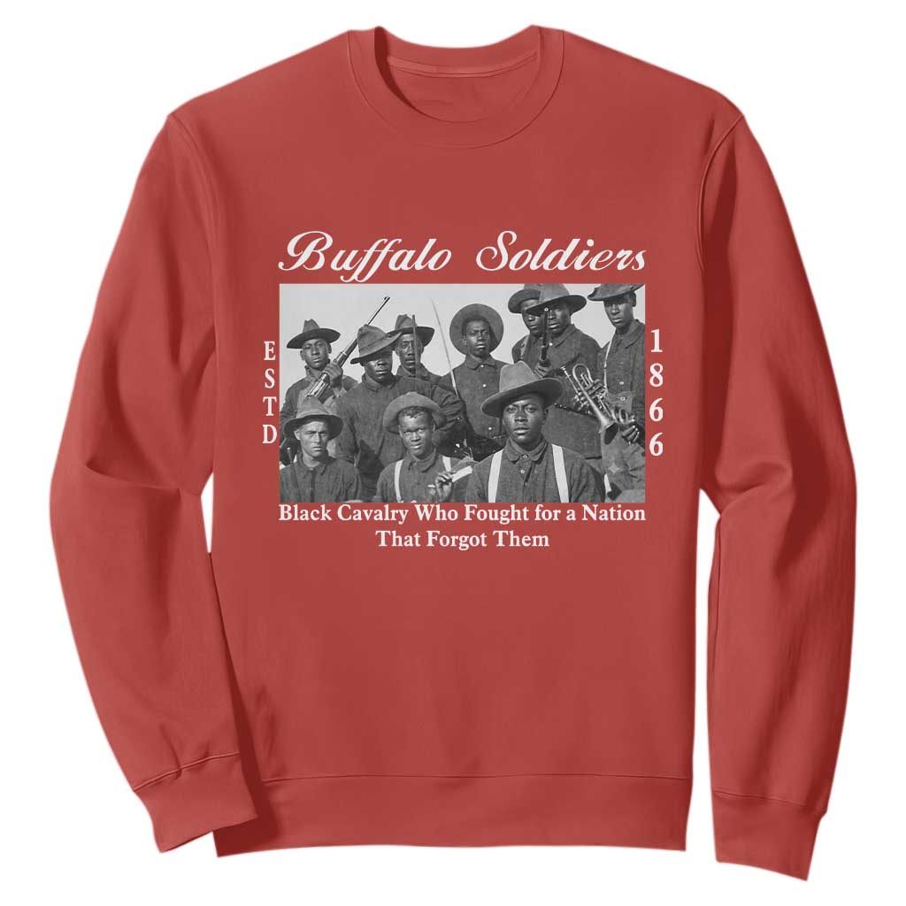 Buffalo Soldiers 1866 African American Cavalry Sweatshirt Black History Military Heritage Gift