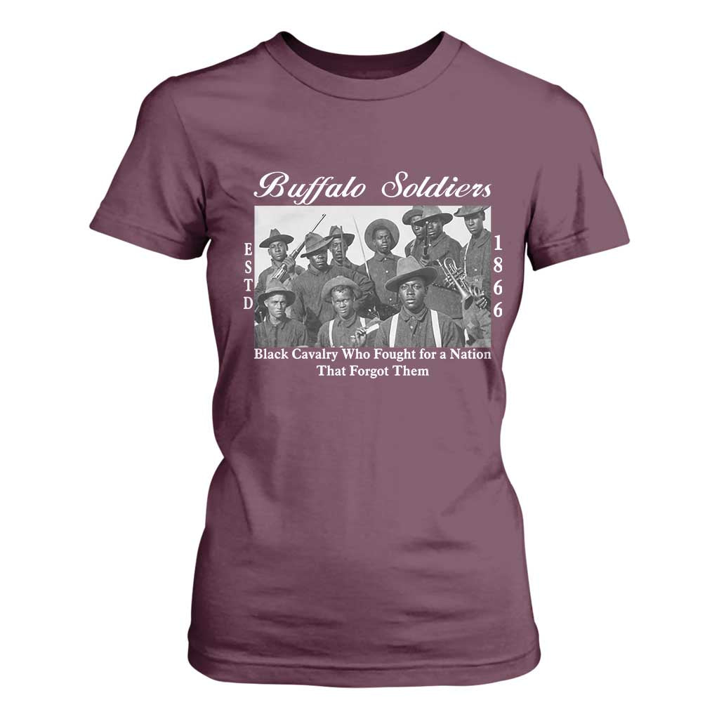 Buffalo Soldiers 1866 African American Cavalry T Shirt For Women Black History Military Heritage Gift