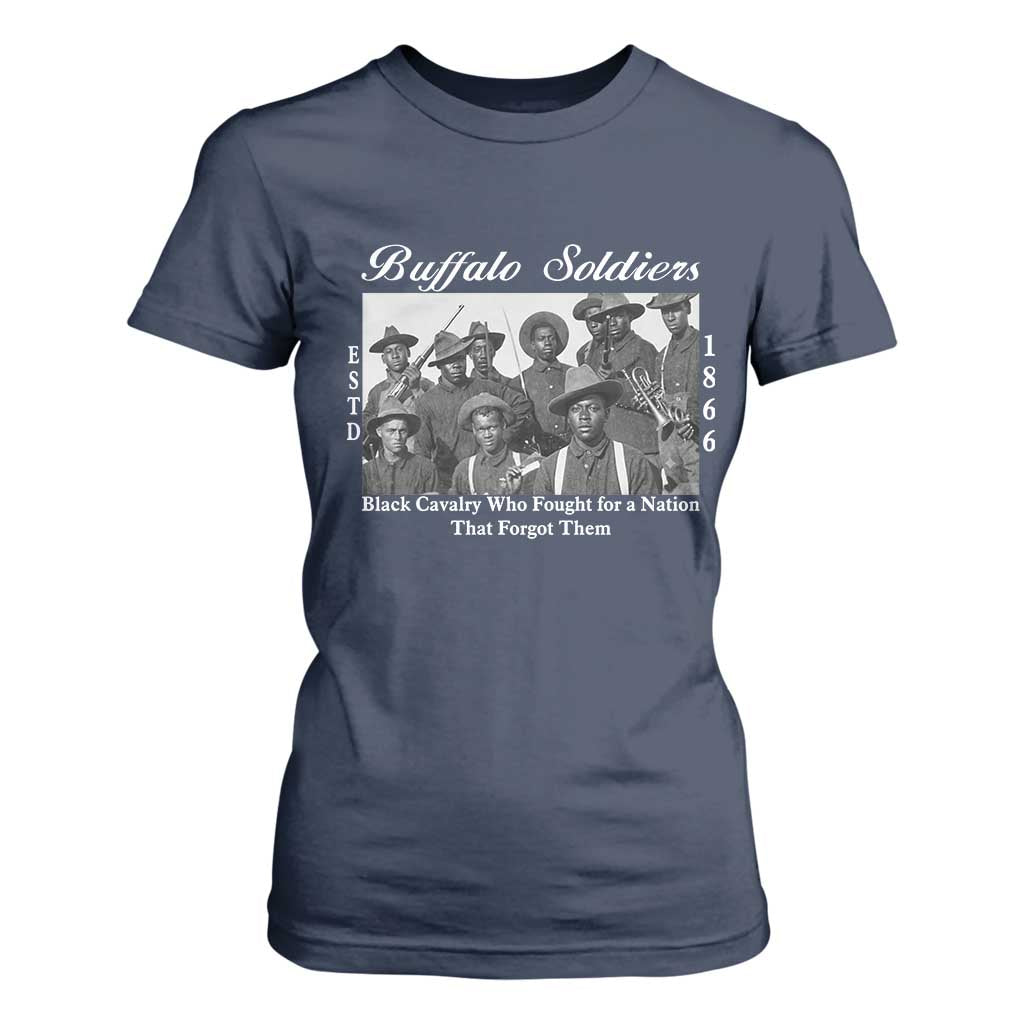 Buffalo Soldiers 1866 African American Cavalry T Shirt For Women Black History Military Heritage Gift