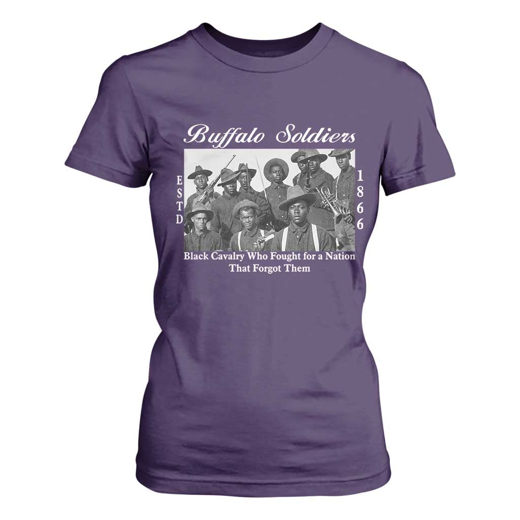 Buffalo Soldiers 1866 African American Cavalry T Shirt For Women Black History Military Heritage Gift