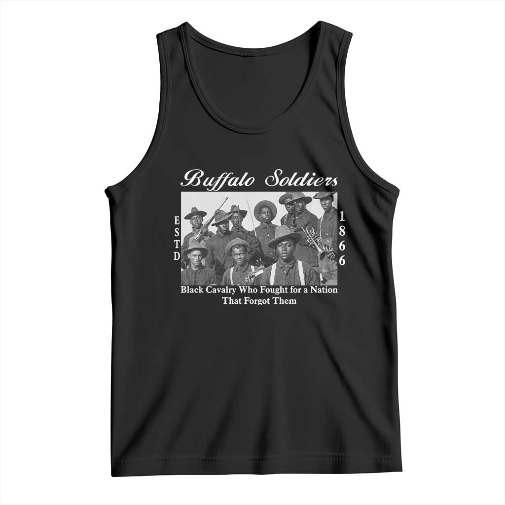 Buffalo Soldiers 1866 African American Cavalry Tank Top Black History Military Heritage Gift TS12 Black Print Your Wear