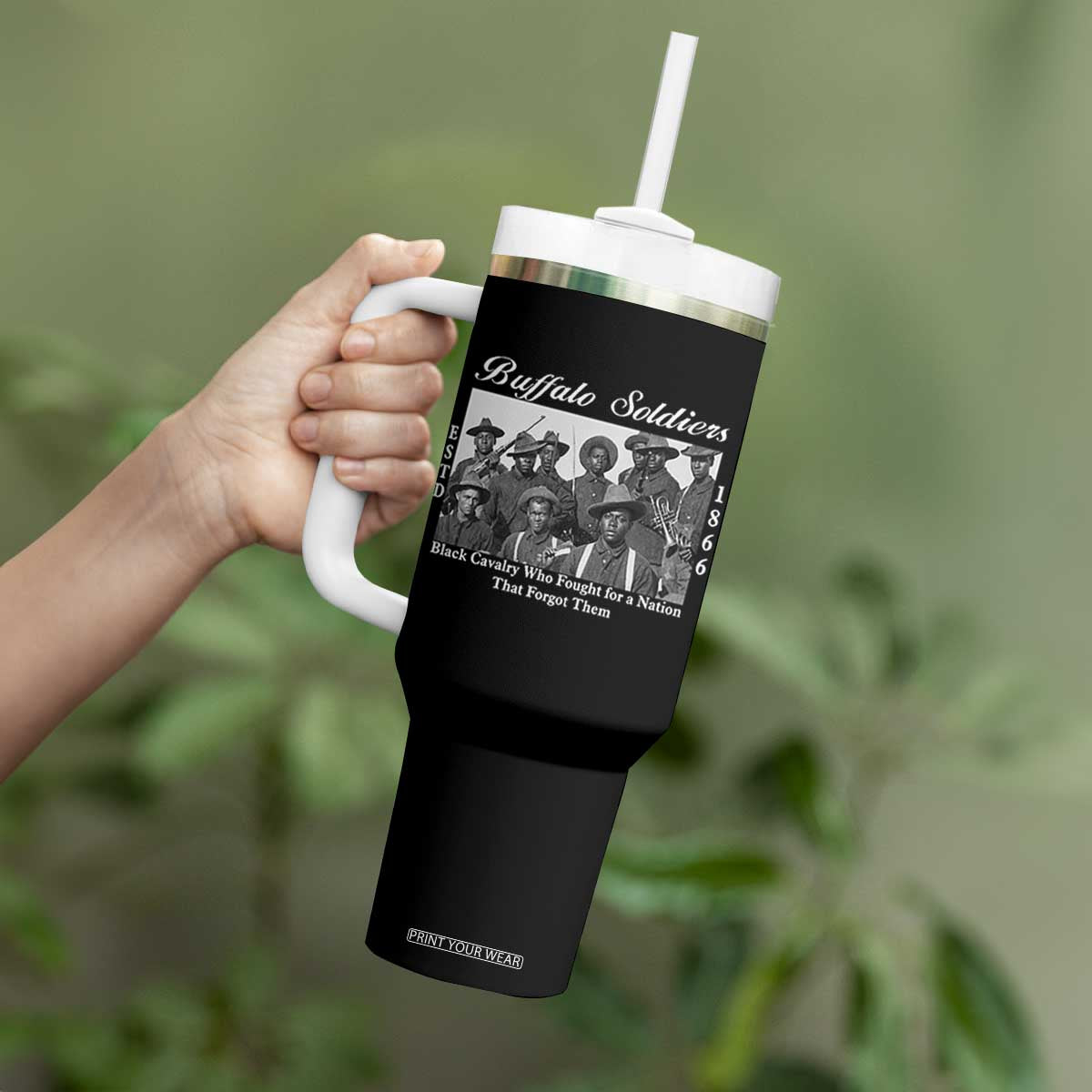 Buffalo Soldiers 1866 African American Cavalry Tumbler With Handle Black History Military Heritage Gift TS12 Print Your Wear