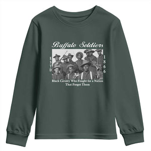 Buffalo Soldiers 1866 African American Cavalry Youth Sweatshirt Black History Military Heritage Gift
