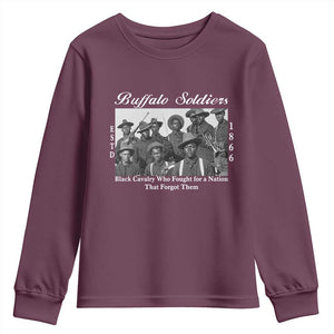 Buffalo Soldiers 1866 African American Cavalry Youth Sweatshirt Black History Military Heritage Gift