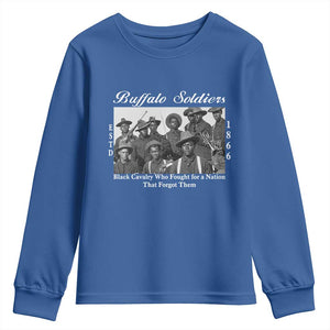 Buffalo Soldiers 1866 African American Cavalry Youth Sweatshirt Black History Military Heritage Gift