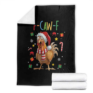 Funny F Caw F Chicken Joke Gift Throw Blanket Christmas Gift - Print Your Wear