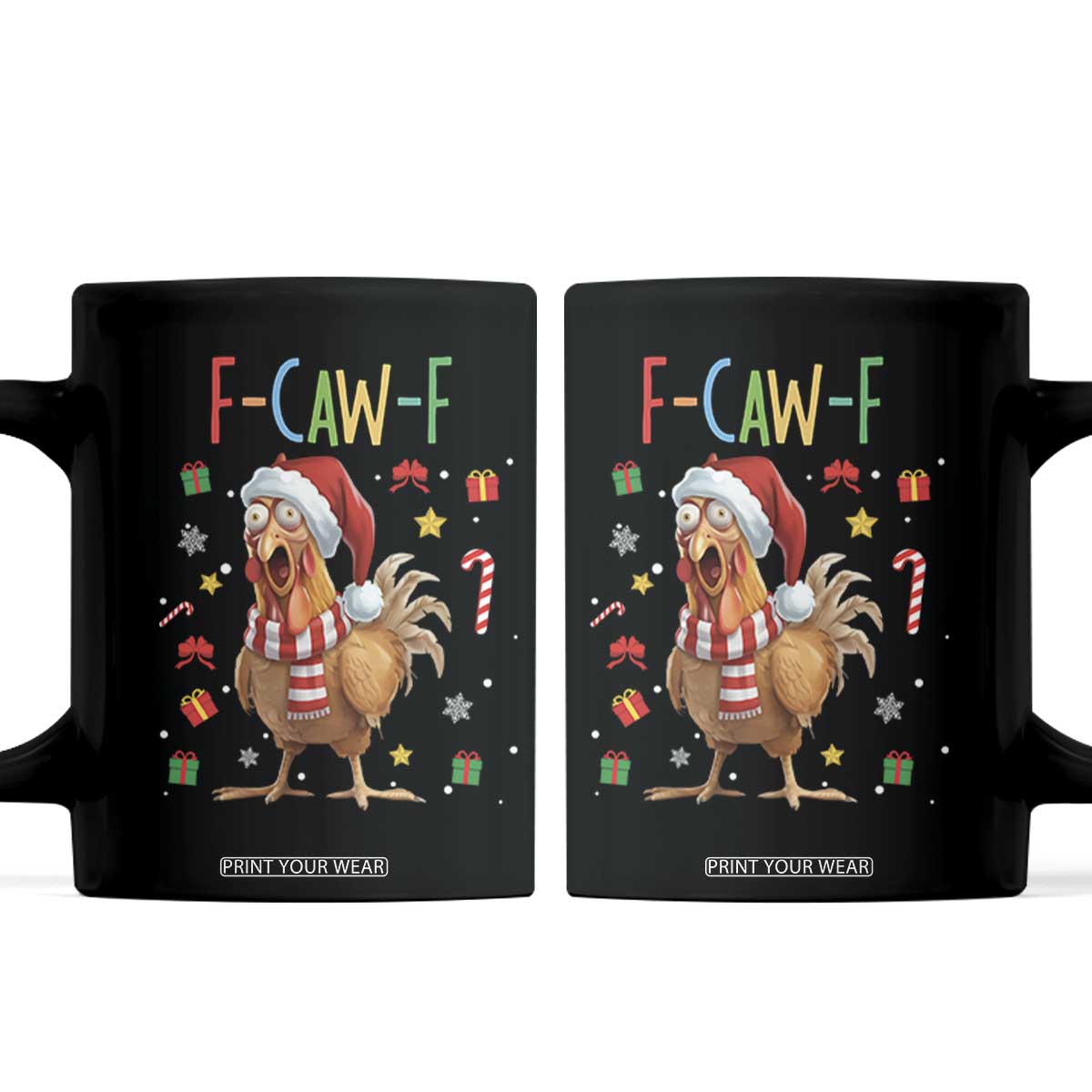 Funny F Caw F Chicken Joke Gift Coffee Mug Christmas Gift TS12 Black Print Your Wear