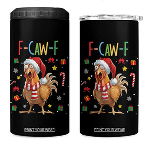 Funny F Caw F Chicken Joke Gift 4 in 1 Can Cooler Tumbler Christmas Gift TS12 One Size: 16 oz Black Print Your Wear