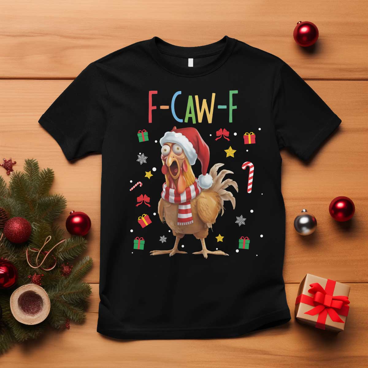 Funny F Caw F Chicken Joke Gift T Shirt Christmas Gift TS12 Black Print Your Wear