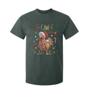 Funny F Caw F Chicken Joke Gift T Shirt For Kid Christmas Gift TS12 Dark Forest Green Print Your Wear