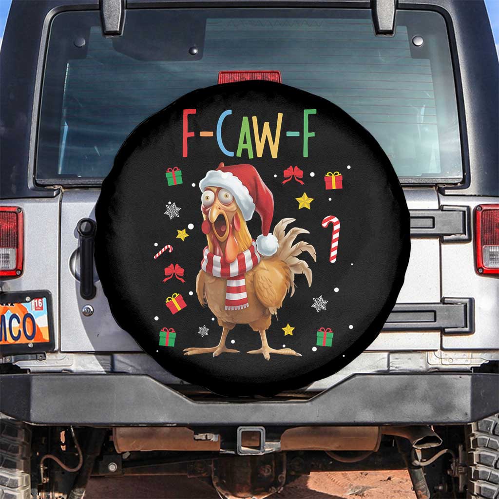 Funny F Caw F Chicken Joke Gift Spare Tire Cover Christmas Gift TS12 No hole Black Print Your Wear