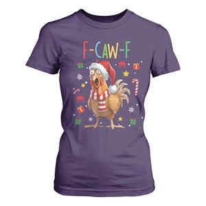Funny F Caw F Chicken Joke Gift T Shirt For Women Christmas Gift TS12 Purple Print Your Wear