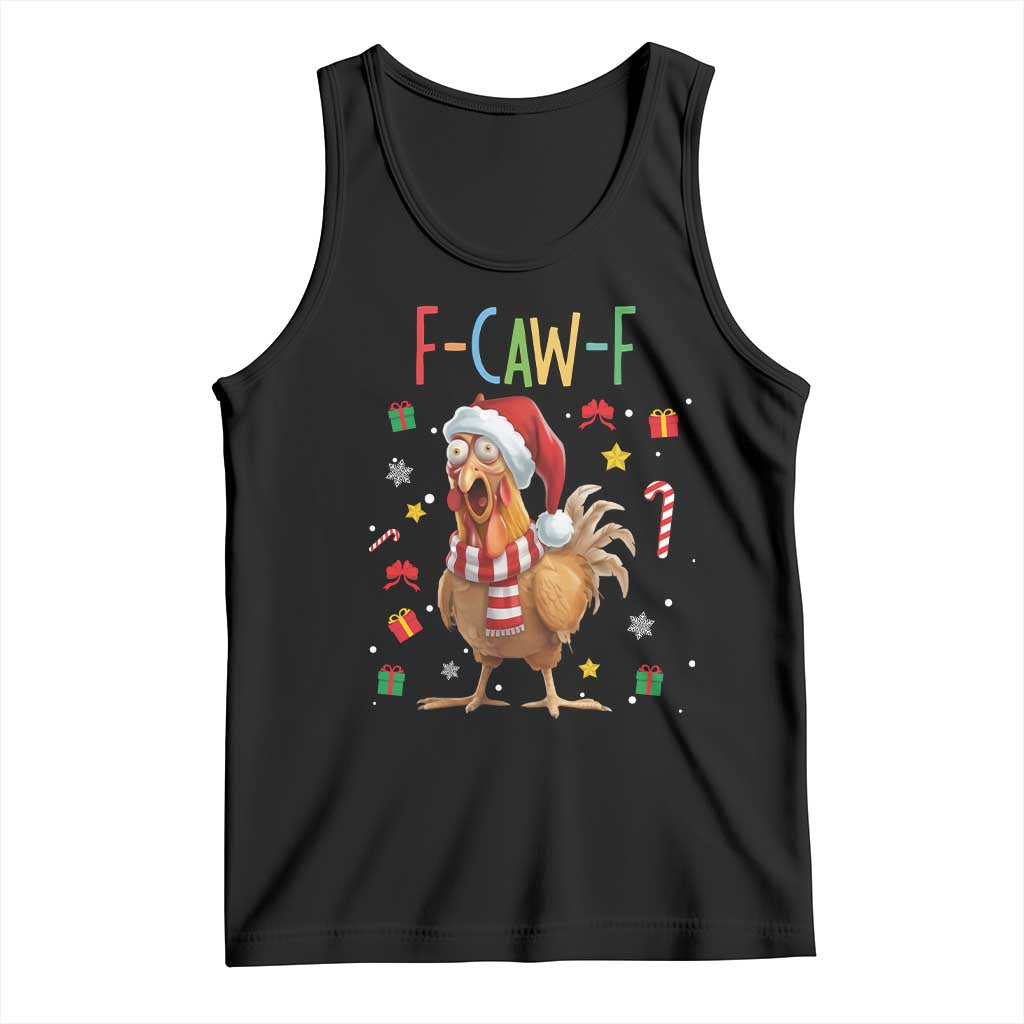 Funny F Caw F Chicken Joke Gift Tank Top Christmas Gift - Print Your Wear