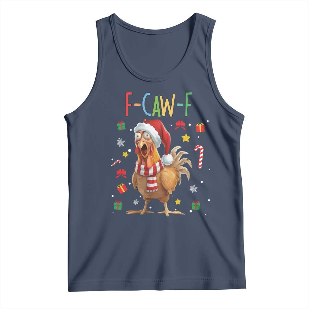 Funny F Caw F Chicken Joke Gift Tank Top Christmas Gift TS12 Navy Print Your Wear