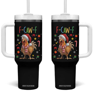 Funny F Caw F Chicken Joke Gift Tumbler With Handle Christmas Gift - Print Your Wear