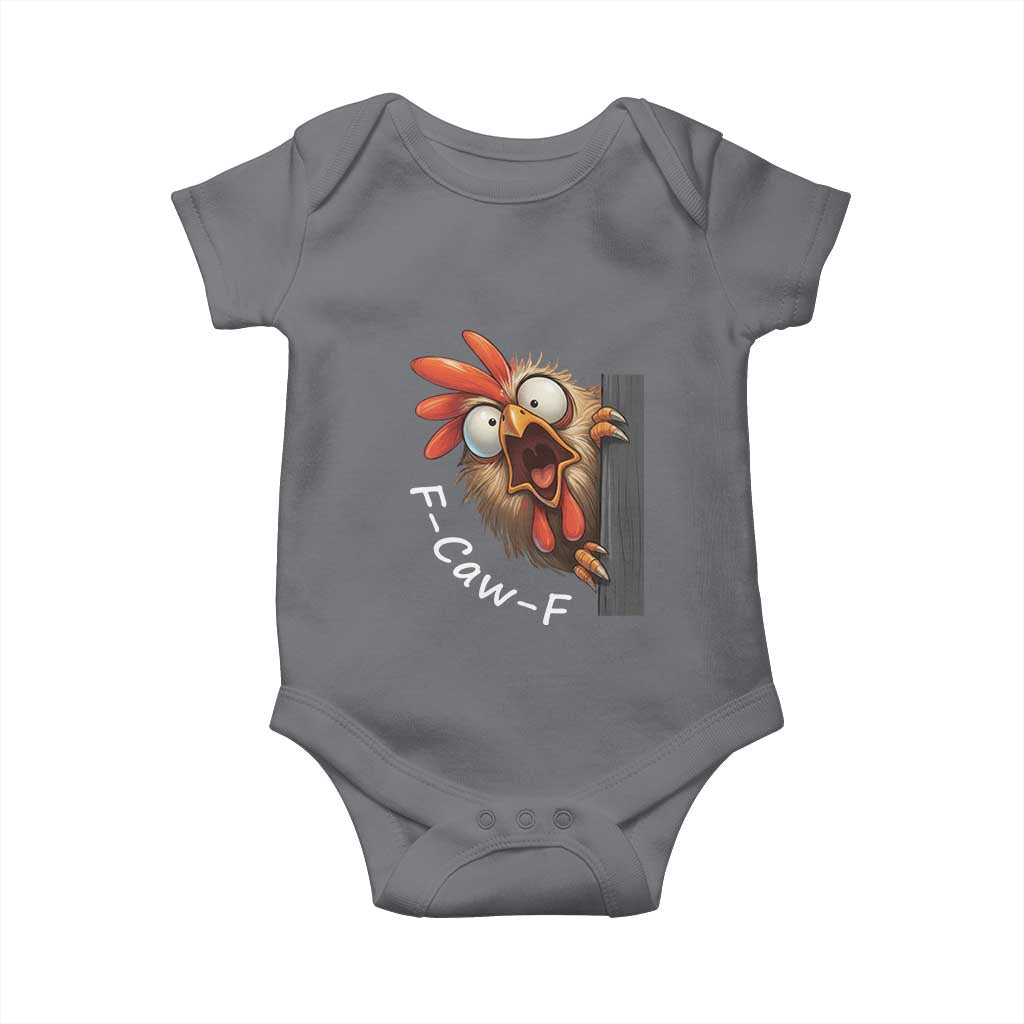 F-Caw-F Chicken Joke Baby Onesie Funny Screaming Gift TS12 Charcoal Print Your Wear