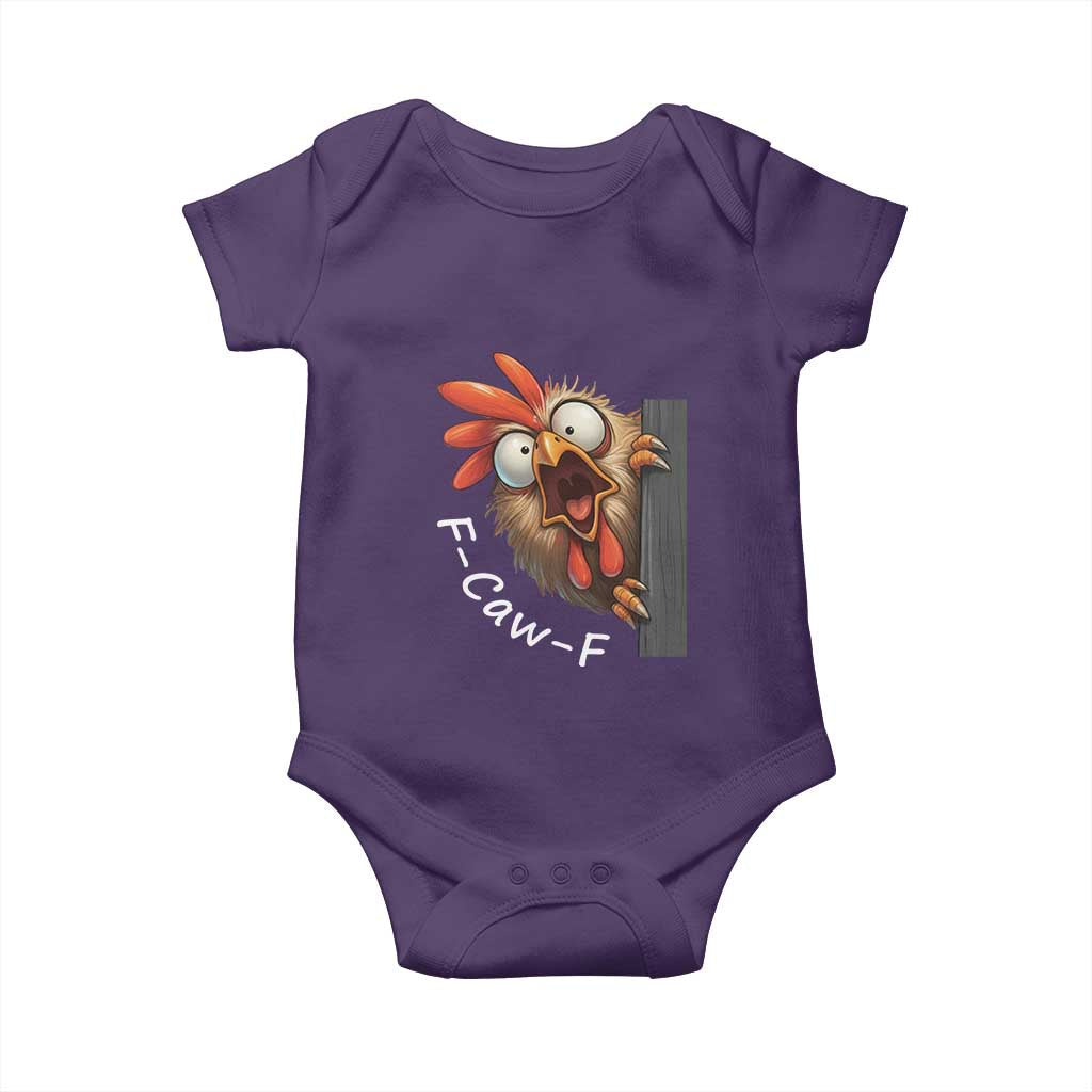 F-Caw-F Chicken Joke Baby Onesie Funny Screaming Gift TS12 Purple Print Your Wear