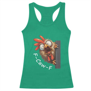 F-Caw-F Chicken Joke Racerback Tank Top Funny Screaming Gift TS12 Irish Green Print Your Wear