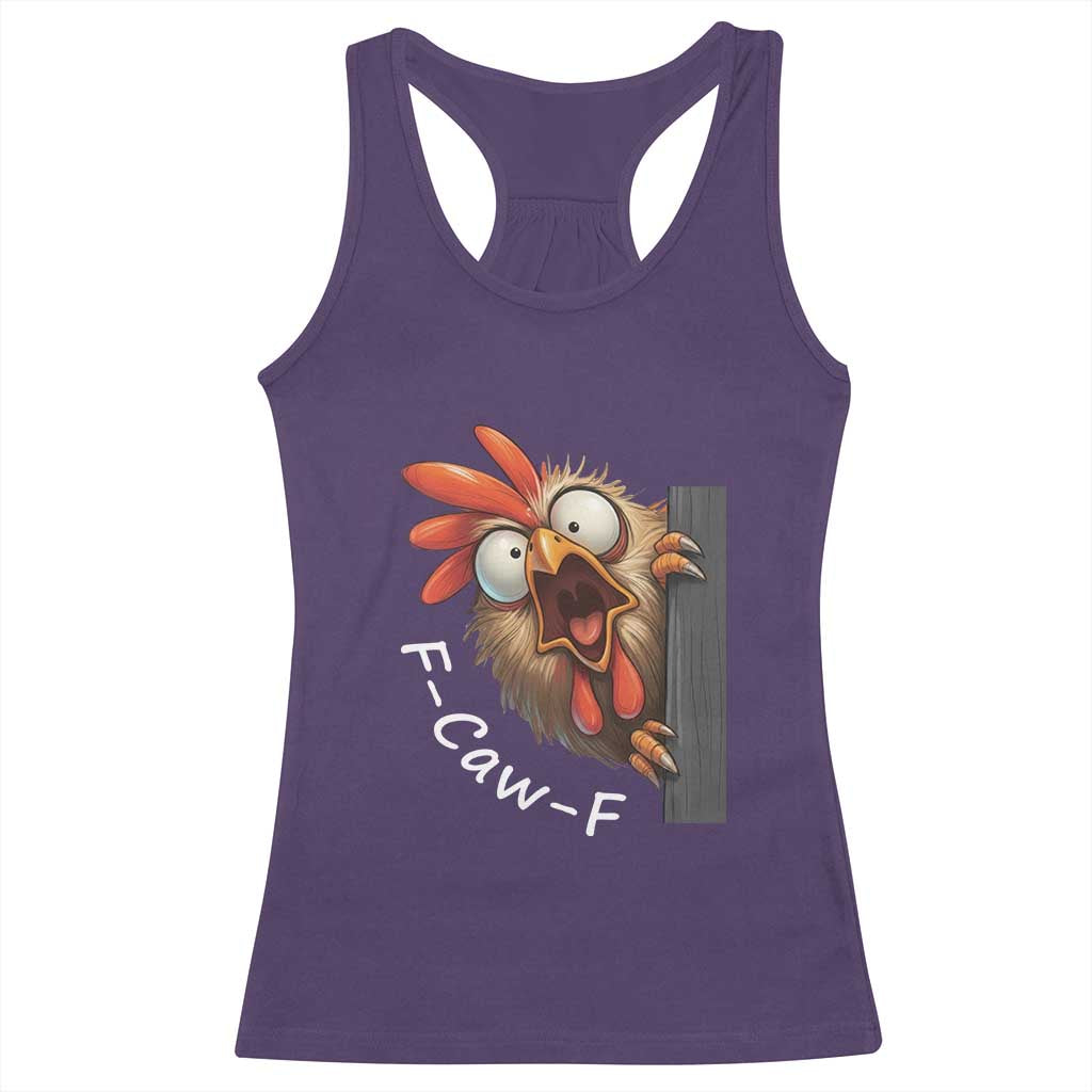 F-Caw-F Chicken Joke Racerback Tank Top Funny Screaming Gift TS12 Purple Print Your Wear