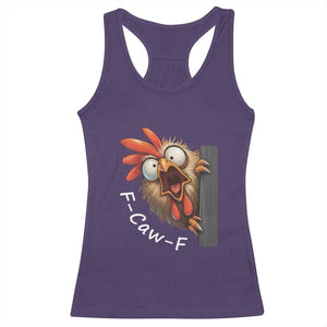 F-Caw-F Chicken Joke Racerback Tank Top Funny Screaming Gift TS12 Purple Print Your Wear