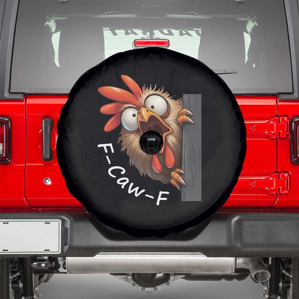F-Caw-F Chicken Joke Spare Tire Cover Funny Screaming Gift TS12 Black Print Your Wear