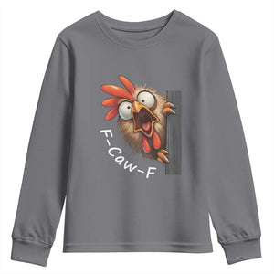 F-Caw-F Chicken Joke Youth Sweatshirt Funny Screaming Gift TS12 Charcoal Print Your Wear