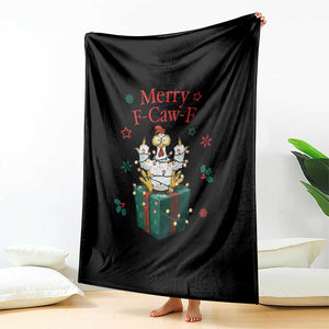 Merry F-Caw-F Chicken Throw Blanket Funny Christmas Gift - Print Your Wear