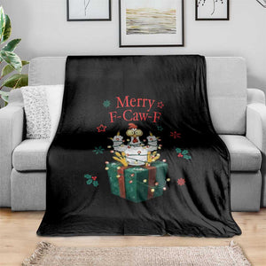 Merry F-Caw-F Chicken Throw Blanket Funny Christmas Gift - Print Your Wear