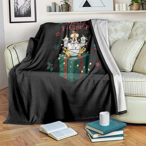 Merry F-Caw-F Chicken Throw Blanket Funny Christmas Gift - Print Your Wear