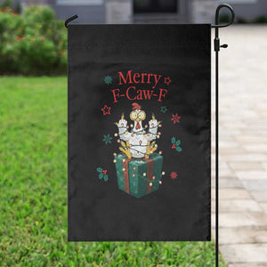 Merry F-Caw-F Chicken Garden Flag Funny Christmas Gift - Print Your Wear